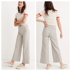 Madewell Black and White Checkered Cropped Pants